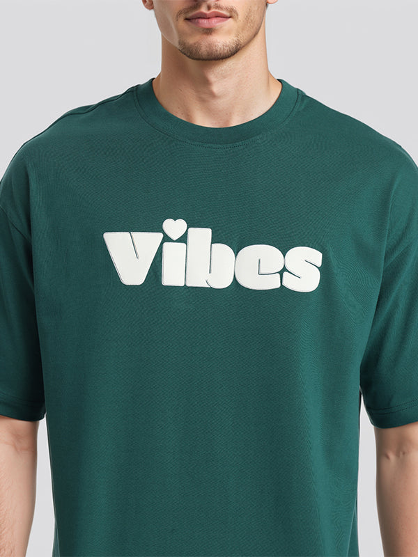 Highlander Men Green Printed Round Neck Oversized Fit T-Shirt - Green - Image 5