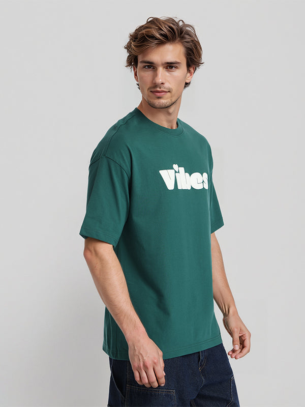 Highlander Men Green Printed Round Neck Oversized Fit T-Shirt - Green - Image 6