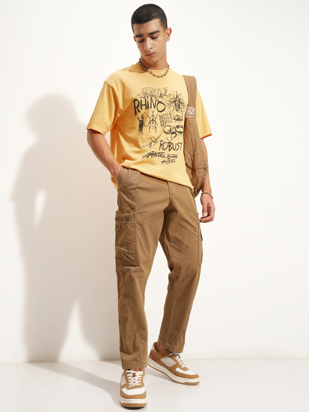 Highlander Men Yellow Printed Round Neck T-Shirt - Yellow - Image 2