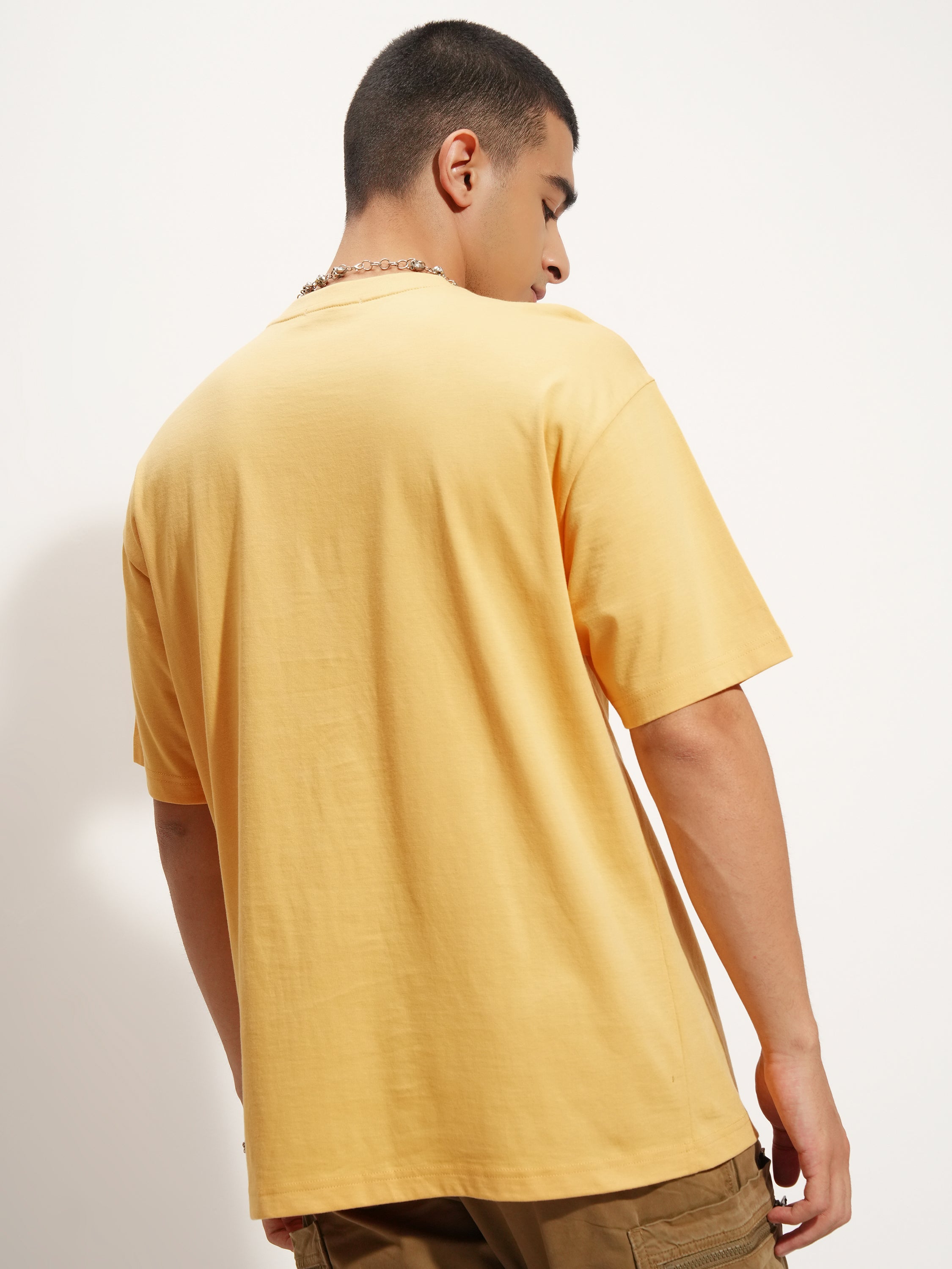 Highlander Men Yellow Printed Round Neck T-Shirt - Yellow - Image 3