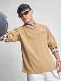 Highlander Men Beige Self Design Round Neck T-Shirt - Beige - Image 1
