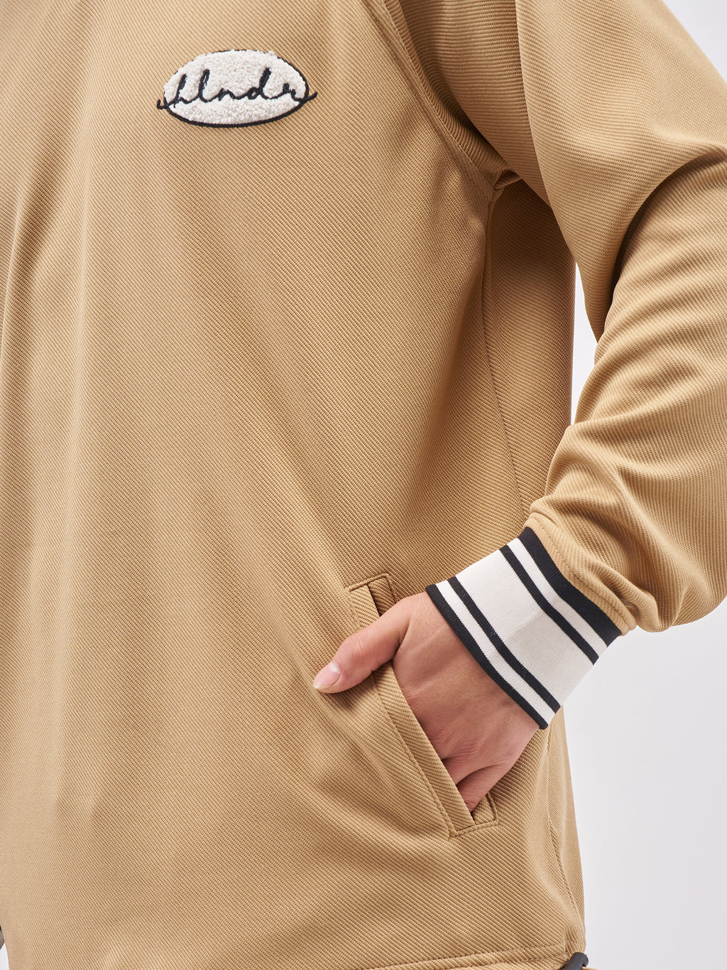 Highlander Men Beige Self Design V-Neck Oversized Fit T-Shirt - Beige - Image 7