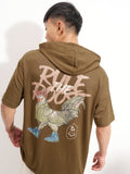 Highlander Men Brown Printed Hood T-Shirt - Brown - Image 1