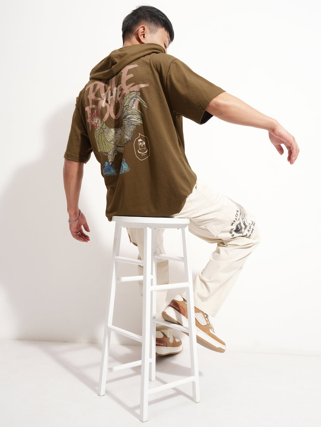 Highlander Men Brown Printed Hood T-Shirt - Brown - Image 2