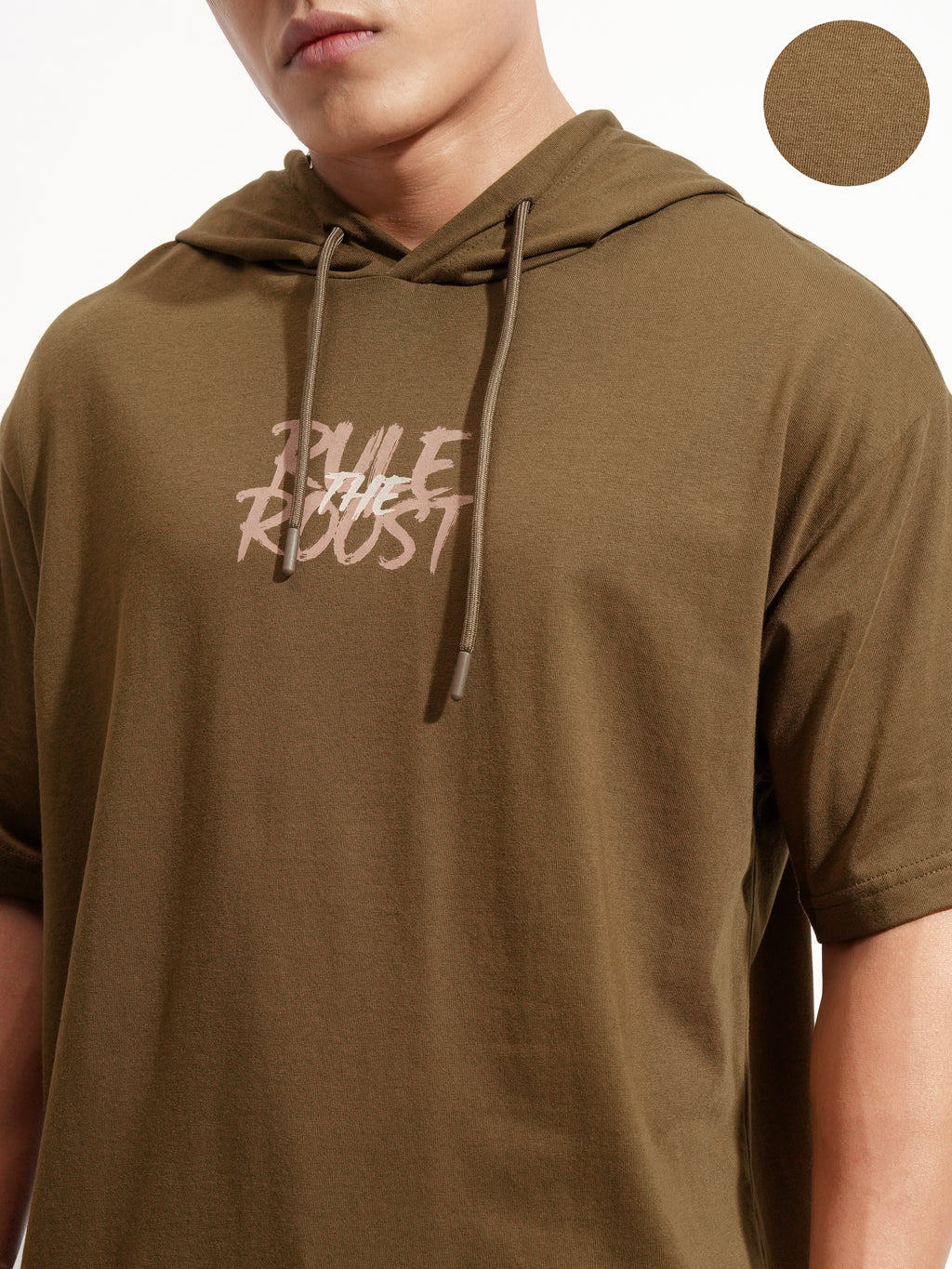Highlander Men Brown Printed Hood T-Shirt - Brown - Image 5