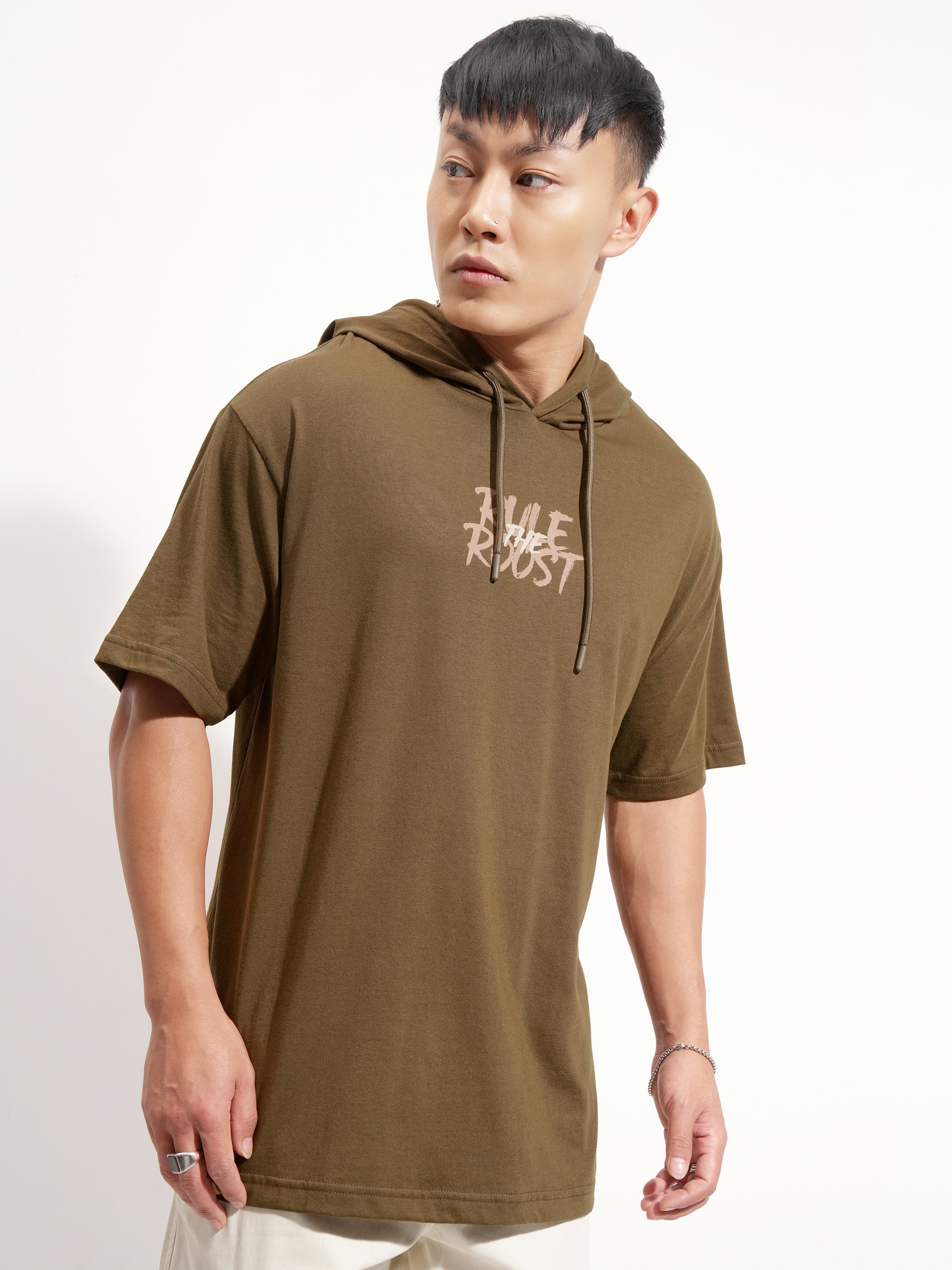 Highlander Men Brown Printed Hood T-Shirt - Brown - Image 6
