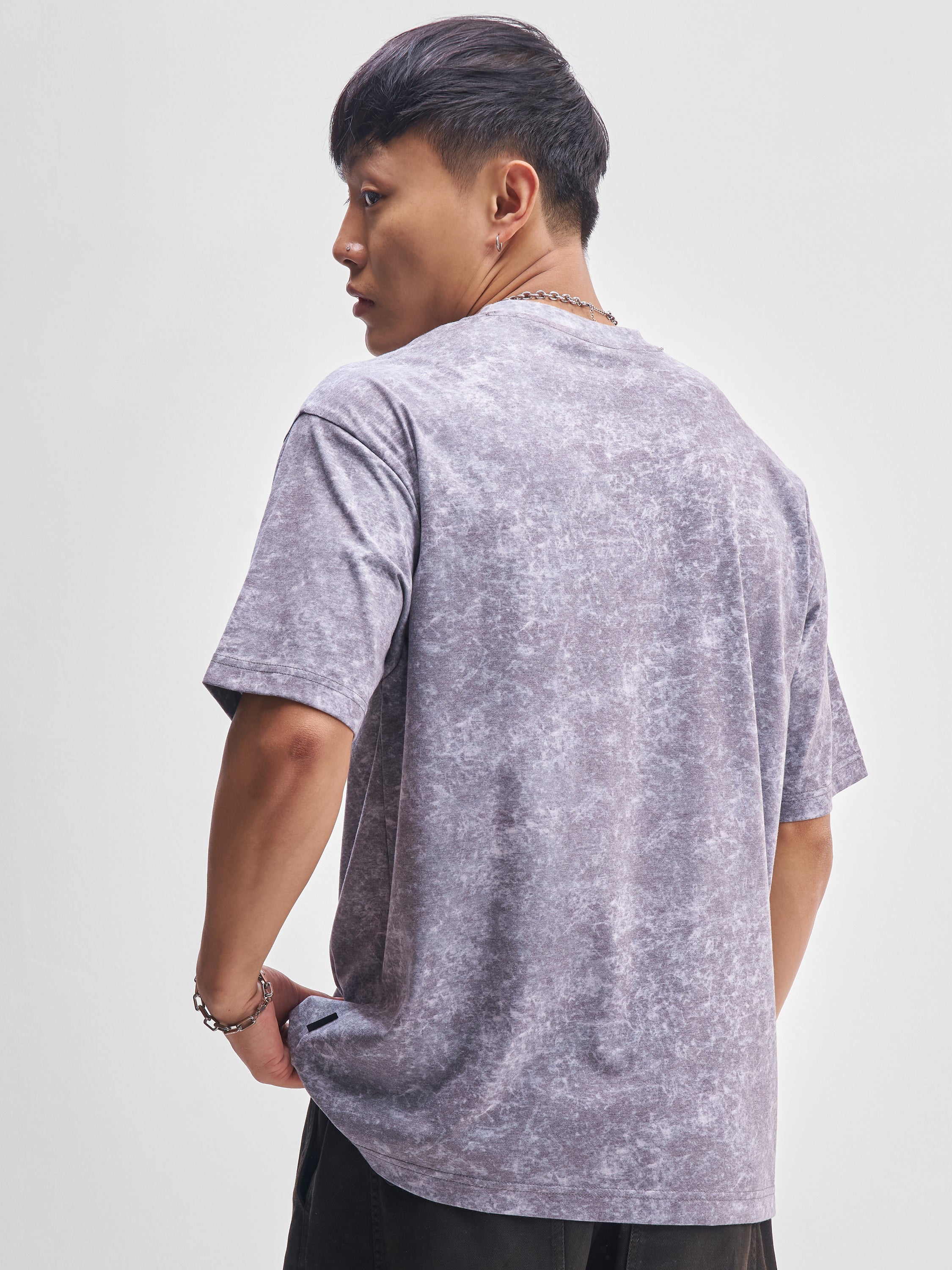 Highlander Men Purple Printed Round Neck T-Shirt - Purple - Image 3