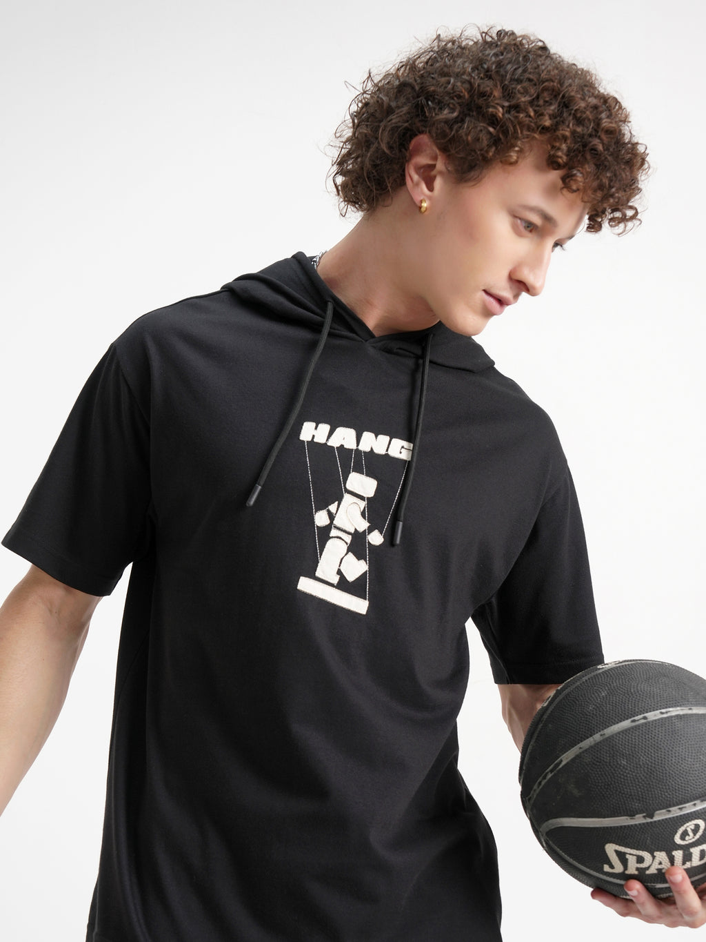 Highlander Men Black Printed Hood T-Shirt - Black - Image 1