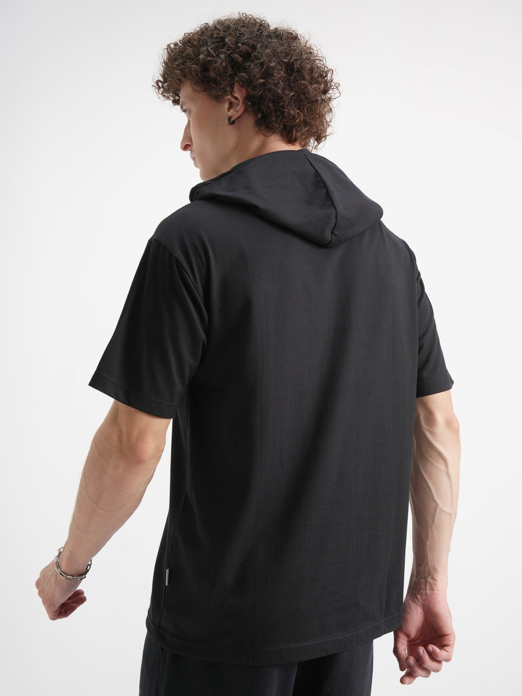 Highlander Men Black Printed Hood T-Shirt - Black - Image 3