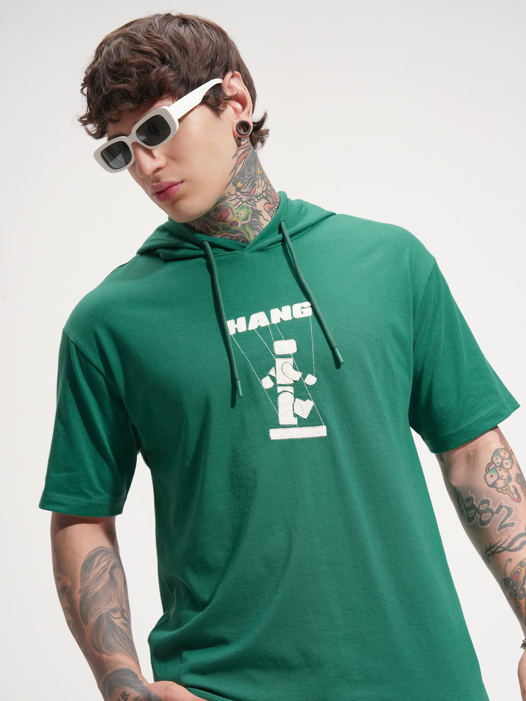 Highlander Men Green Printed Hood T-Shirt - Green - Image 1