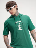 Highlander Men Green Printed Hood T-Shirt - Green - Image 1