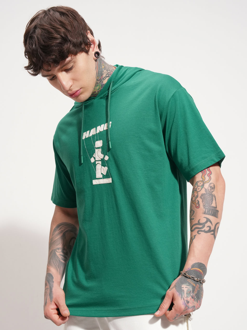 Highlander Men Green Printed Hood T-Shirt - Green - Image 4