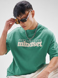 Highlander Men Turquoise Printed Round Neck Oversized Fit T-Shirt - Turquoise - Image 1