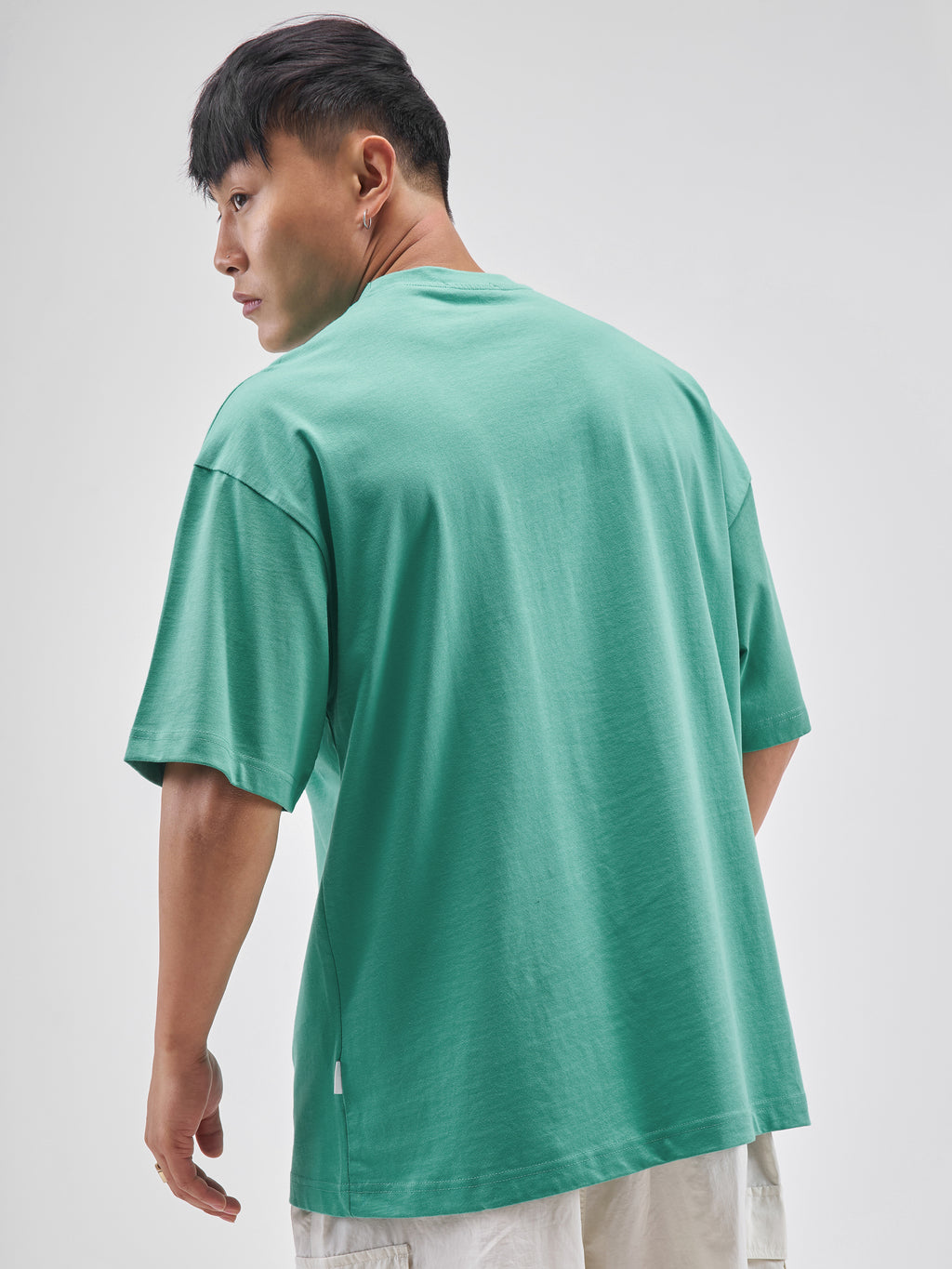 Highlander Men Turquoise Printed Round Neck Oversized Fit T-Shirt - Turquoise - Image 3