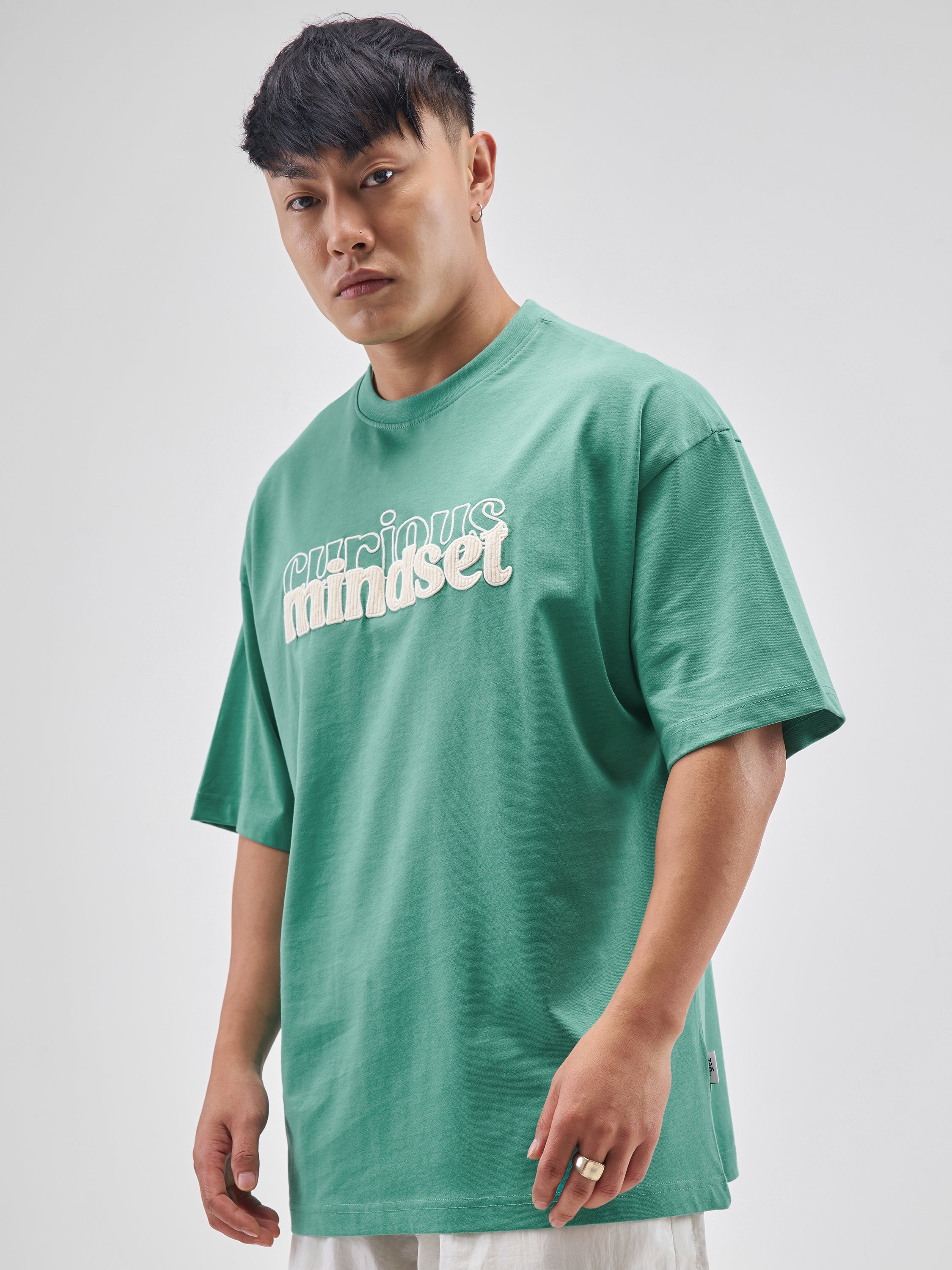 Highlander Men Turquoise Printed Round Neck Oversized Fit T-Shirt - Turquoise - Image 4