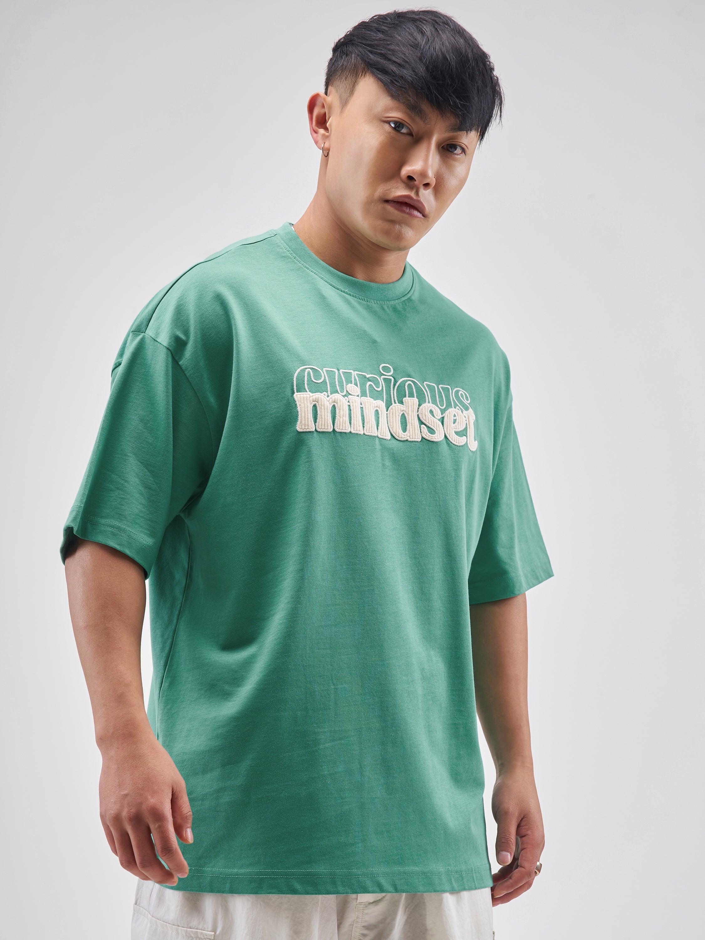 Highlander Men Turquoise Printed Round Neck Oversized Fit T-Shirt - Turquoise - Image 6