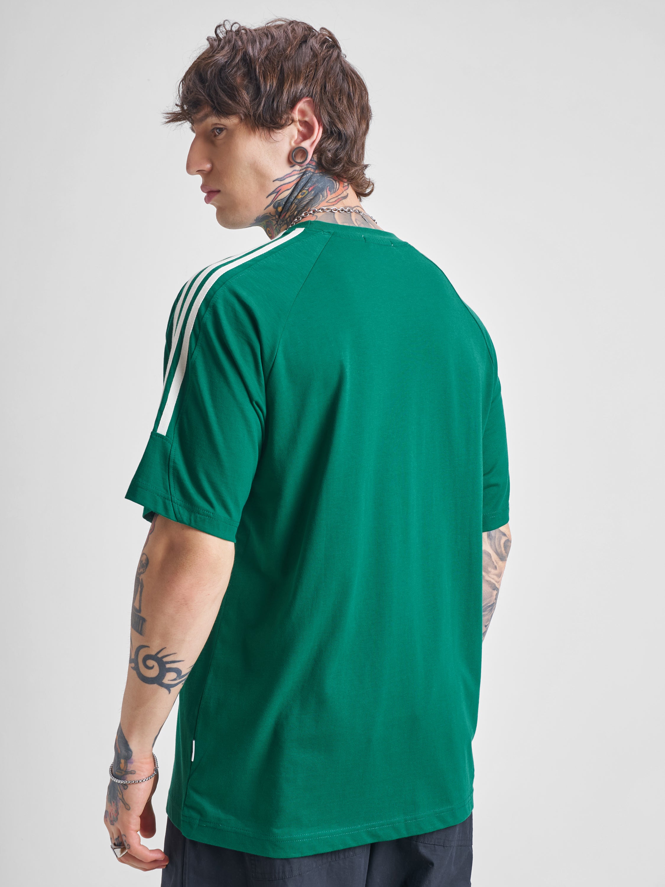 Highlander Men Green Printed Round Neck Oversized Fit T-Shirt - Green - Image 3