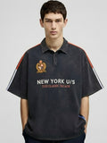Highlander Men Blue Printed Polo Collar T-Shirt - Blue - Image 1