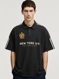 Highlander Men Black Printed Polo Collar T-Shirt - Black - Image 1