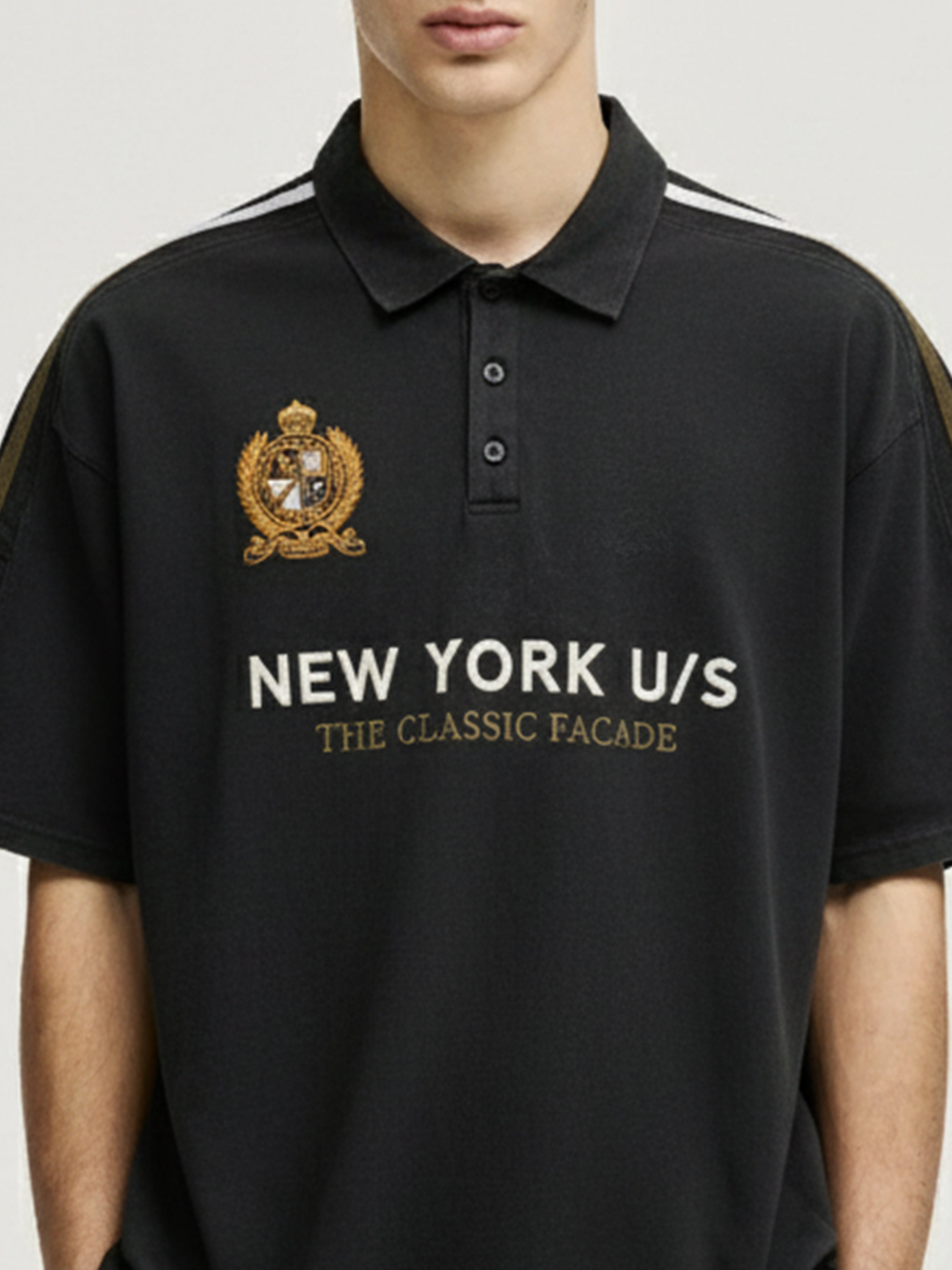 Highlander Men Black Printed Polo Collar T-Shirt - Black - Image 6