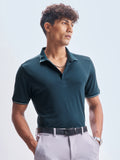 Highlander Men Navy Blue Solid Polo Collar T-Shirt - Navy Blue - Image 1