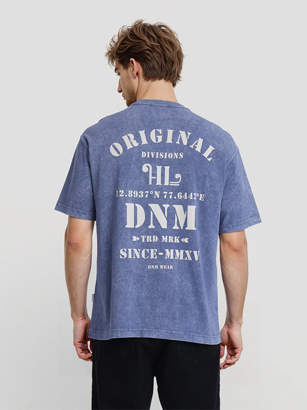 Highlander Men Blue Printed Round Neck T-Shirt - Blue - Image 3