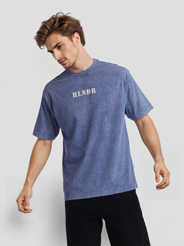 Highlander Men Blue Printed Round Neck T-Shirt - Blue - Image 7