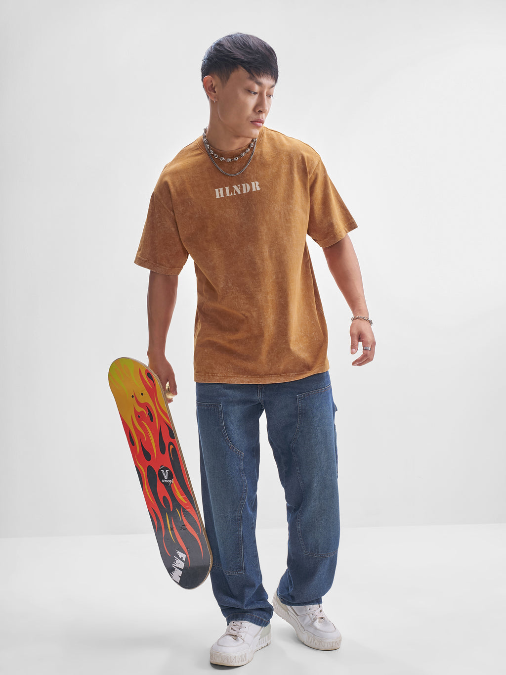 Highlander Men Mustard Printed Round Neck T-Shirt - Mustard - Image 2