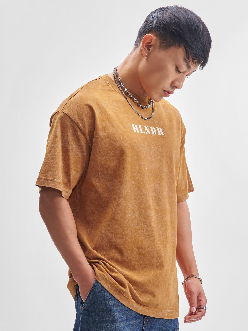 Highlander Men Mustard Printed Round Neck T-Shirt - Mustard - Image 6
