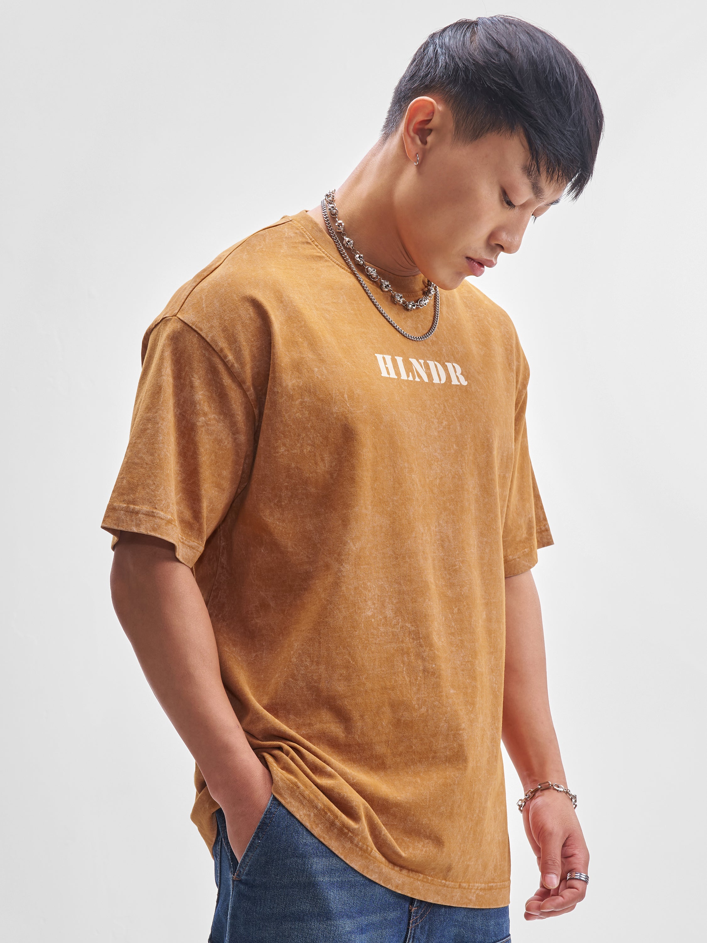 Highlander Men Mustard Printed Round Neck T-Shirt - Mustard - Image 6