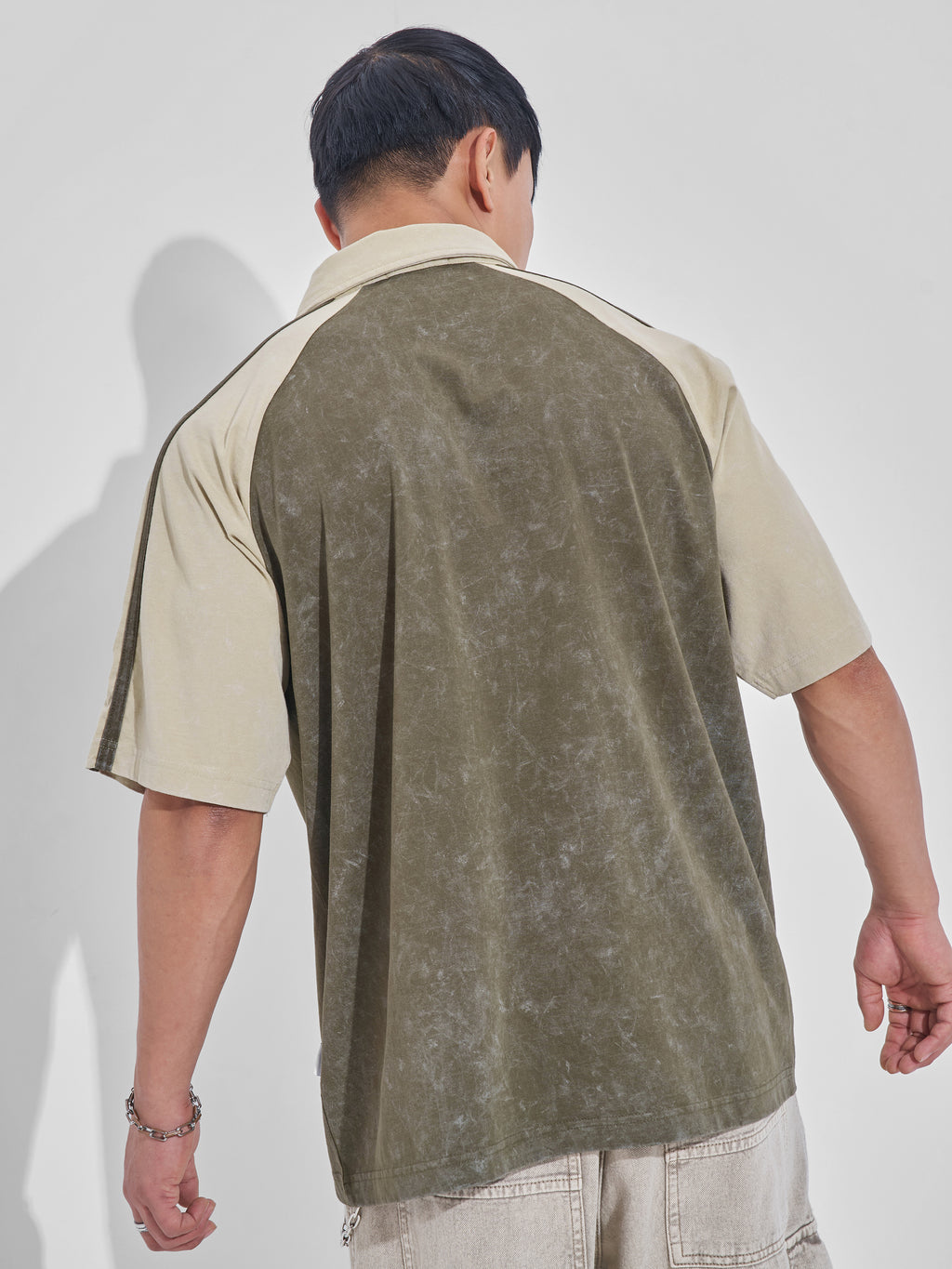 Highlander Men Olive Printed Polo Collar T-Shirt - Olive - Image 3