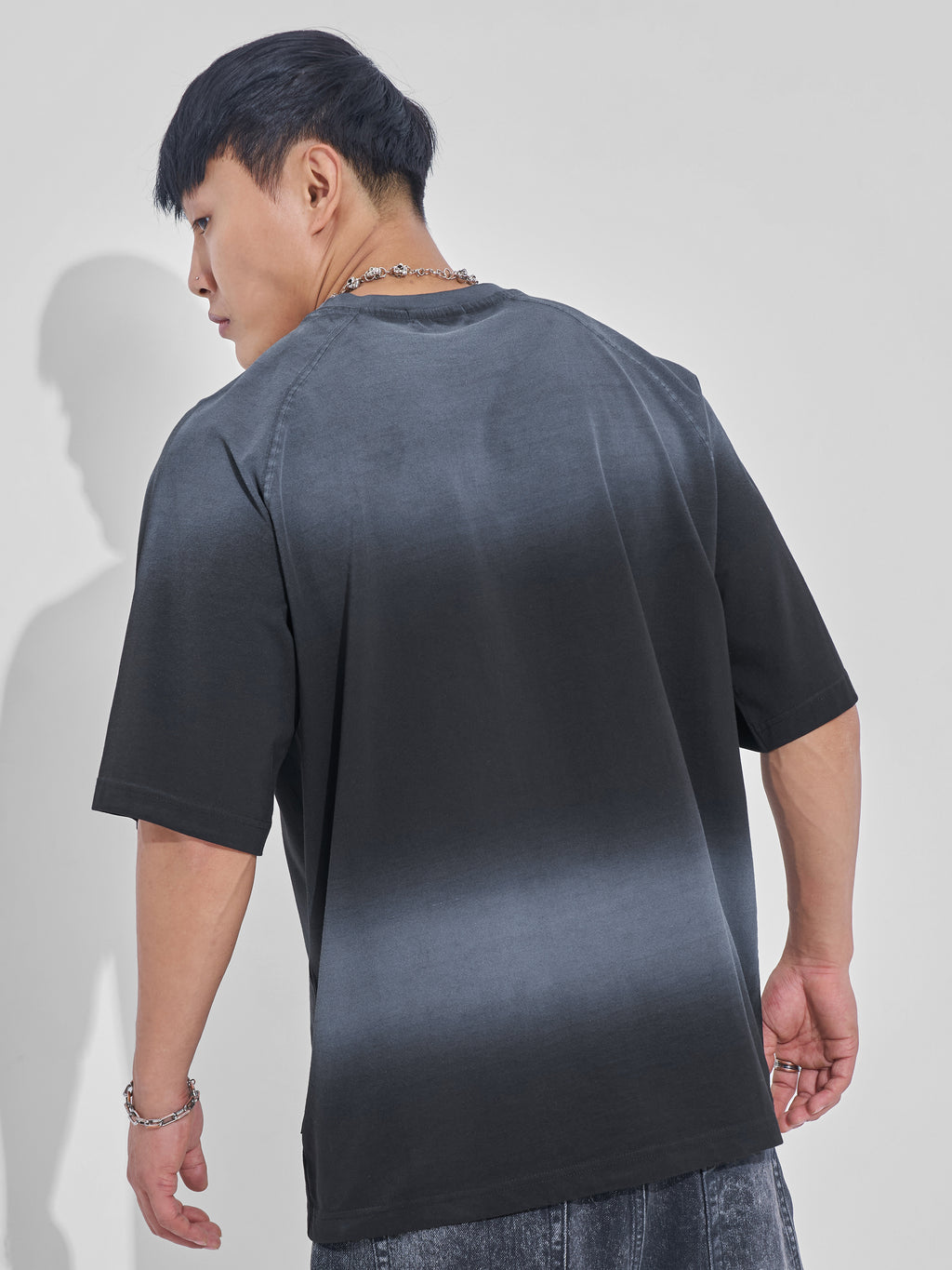 Highlander Men Black Printed Round Neck Oversized Fit T-Shirt - Black - Image 3
