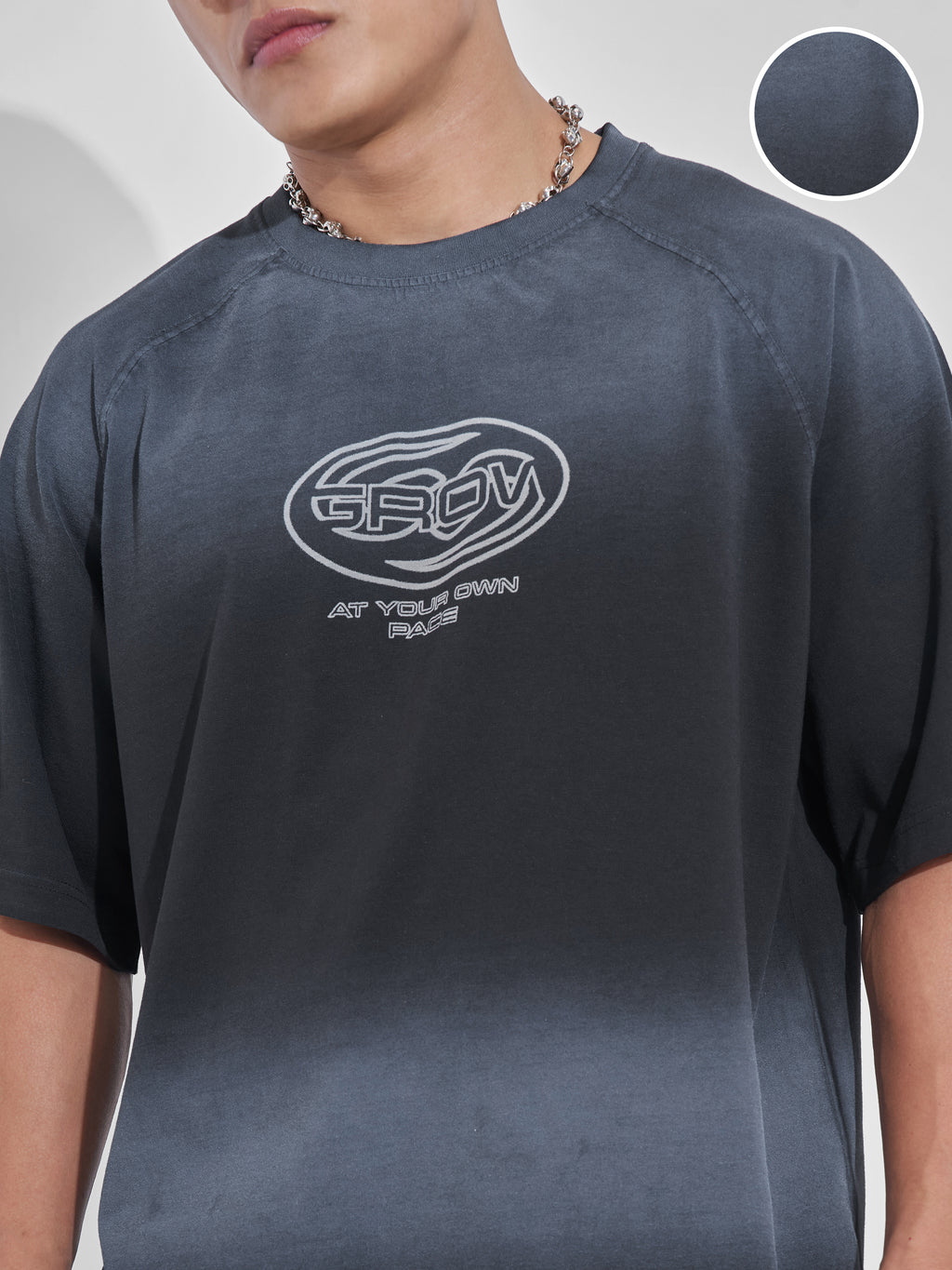Highlander Men Black Printed Round Neck Oversized Fit T-Shirt - Black - Image 5