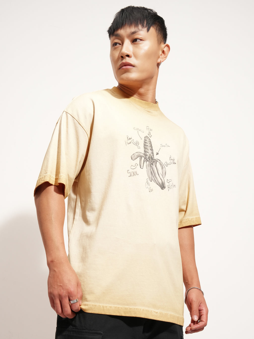 Highlander Men Brown Printed Round Neck Oversized Fit T-Shirt - Brown - Image 6