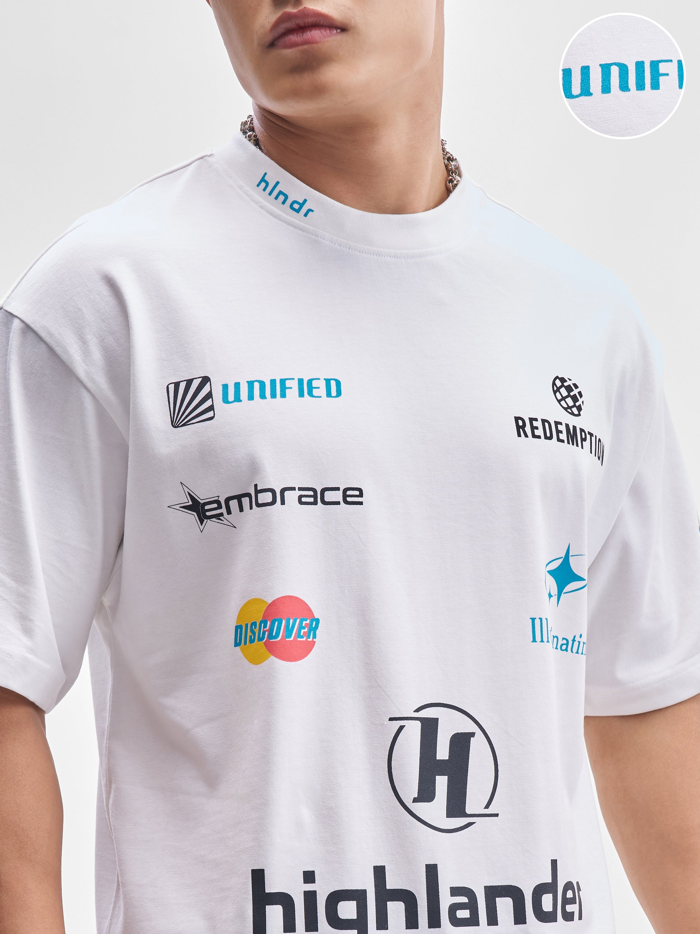 Highlander Men White Printed Round Neck T-Shirt - White - Image 5
