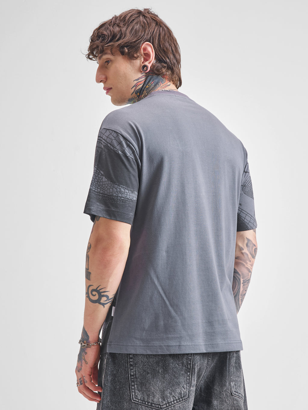 Highlander Men Grey Printed Round Neck T-Shirt - Grey - Image 3
