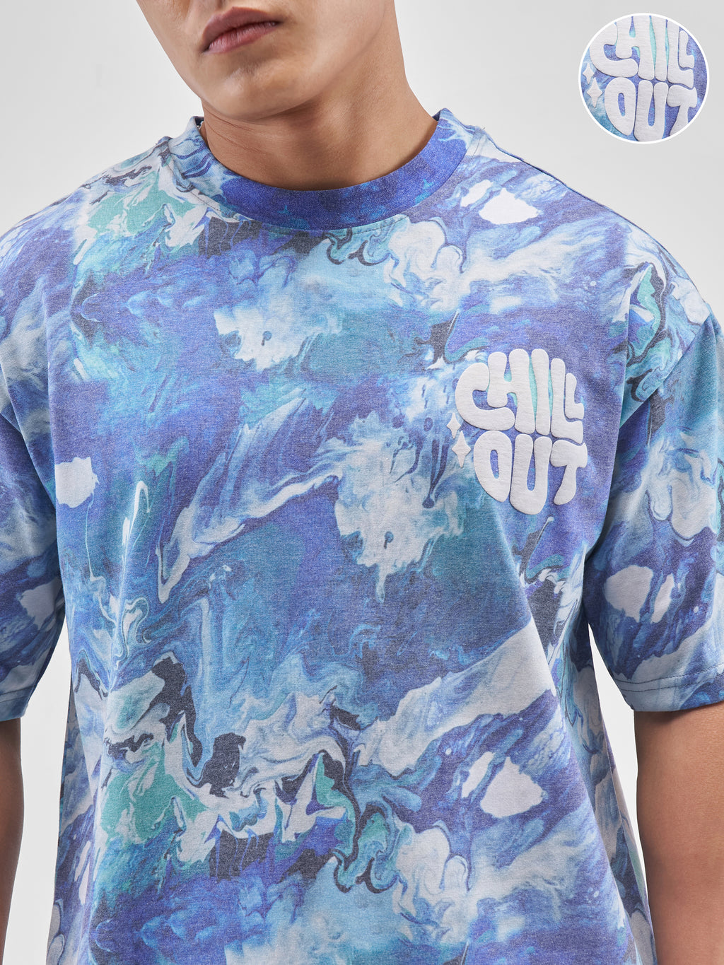 Highlander Men Blue Printed Round Neck T-Shirt - Blue - Image 5