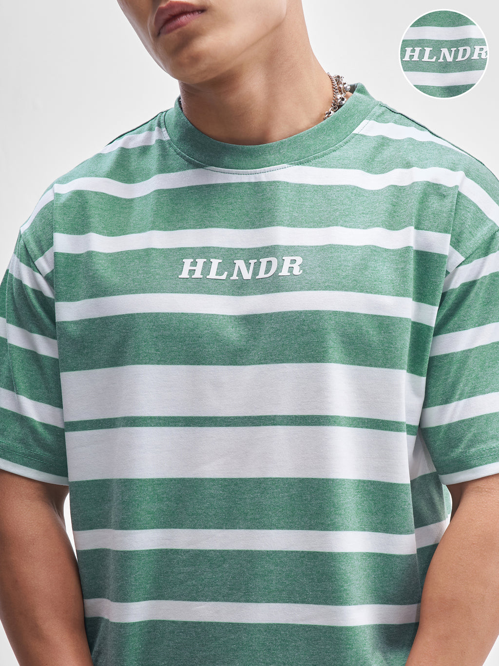 Highlander Men Green Striped Round Neck T-Shirt - Green - Image 5