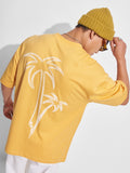 Highlander Men Yellow Printed Round Neck Oversized Fit T-Shirt - Yellow - Image 1