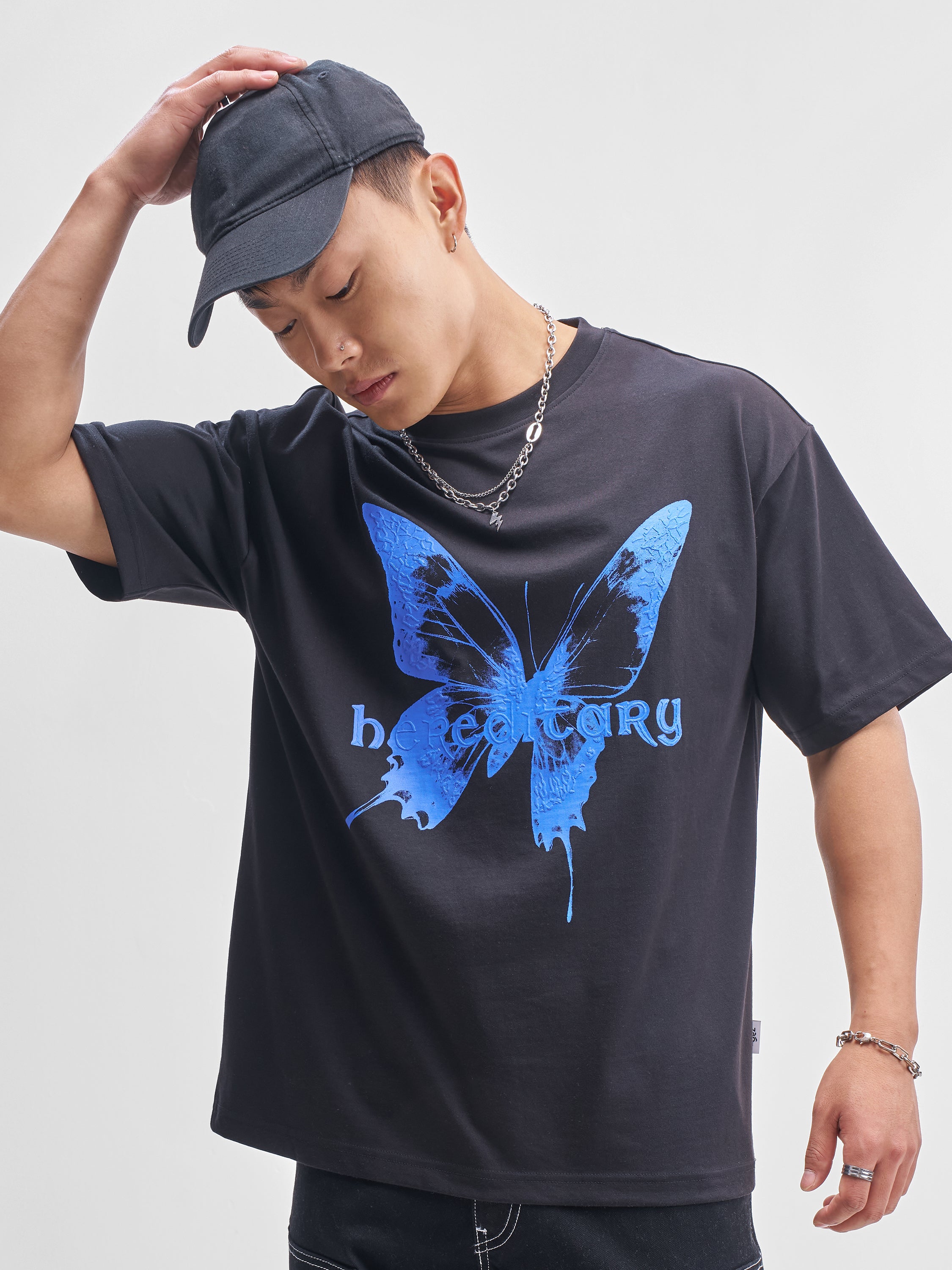 Highlander Men Navy Blue Printed Round Neck T-Shirt - Navy Blue - Image 1