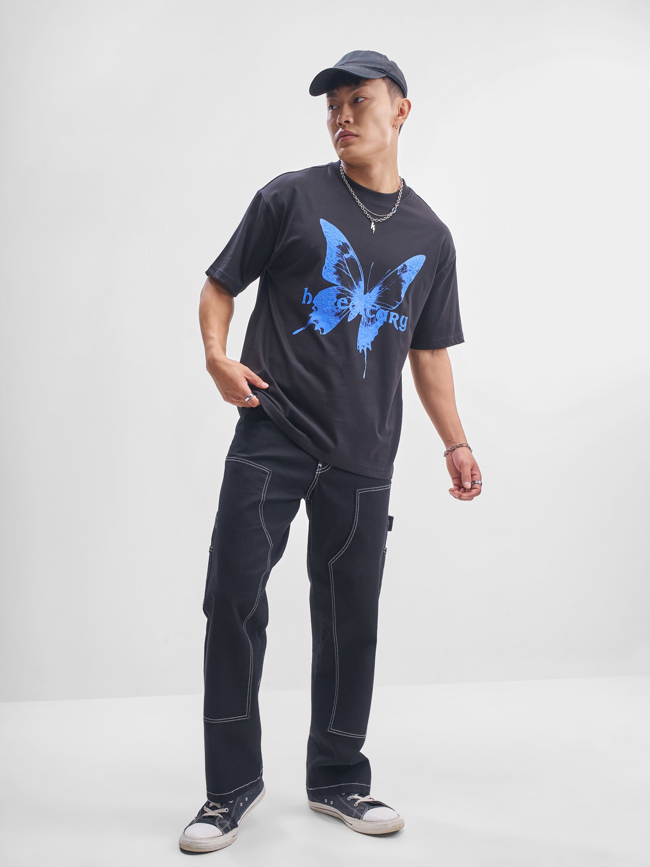 Highlander Men Navy Blue Printed Round Neck T-Shirt - Navy Blue - Image 2