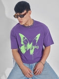 Highlander Men Purple Printed Round Neck T-Shirt - Purple - Image 1