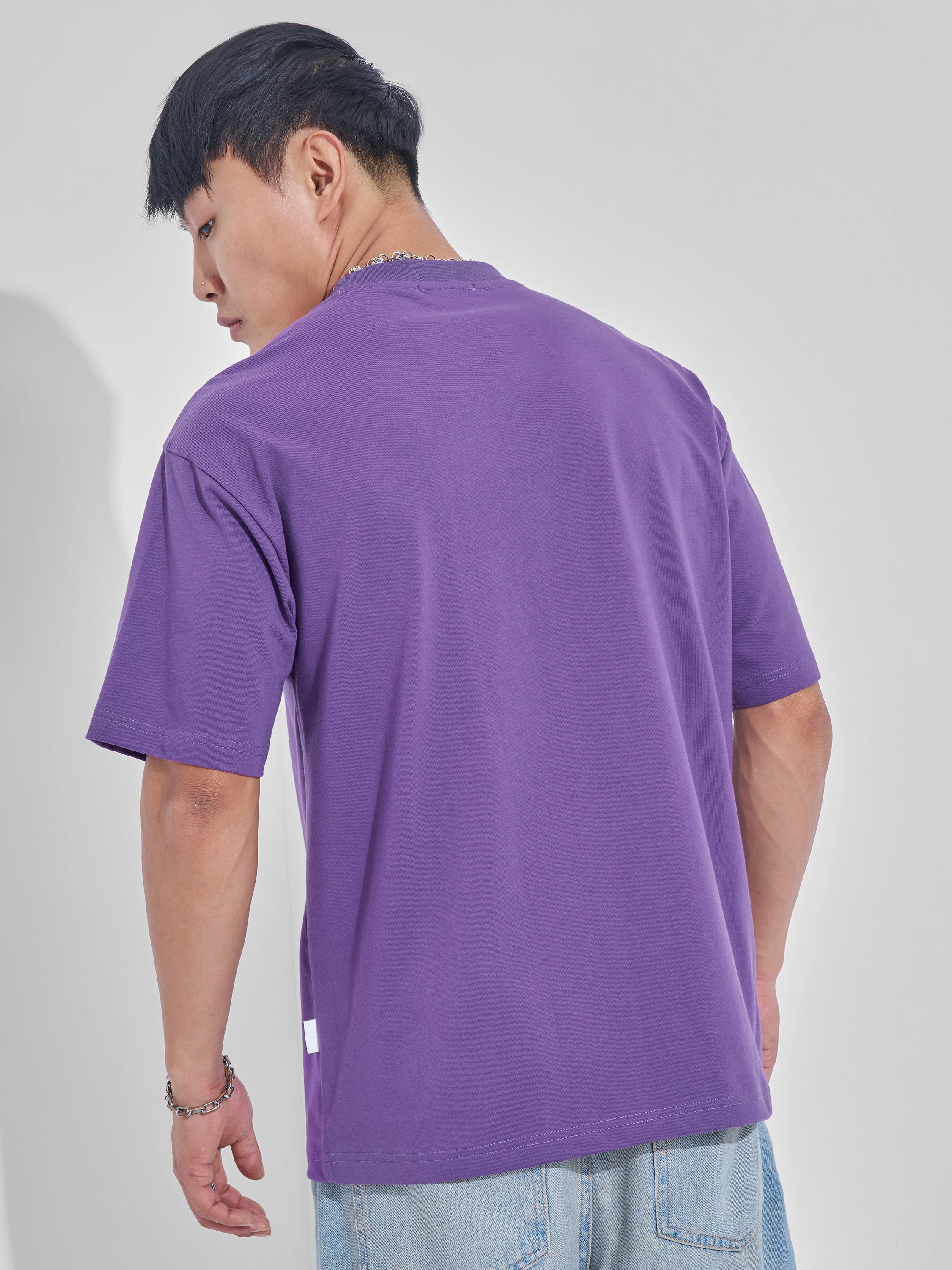 Highlander Men Purple Printed Round Neck T-Shirt - Purple - Image 3