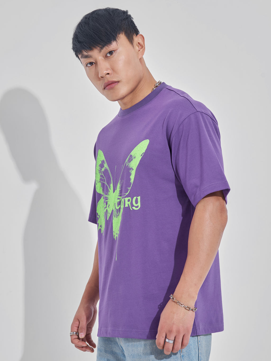 Highlander Men Purple Printed Round Neck T-Shirt - Purple - Image 4
