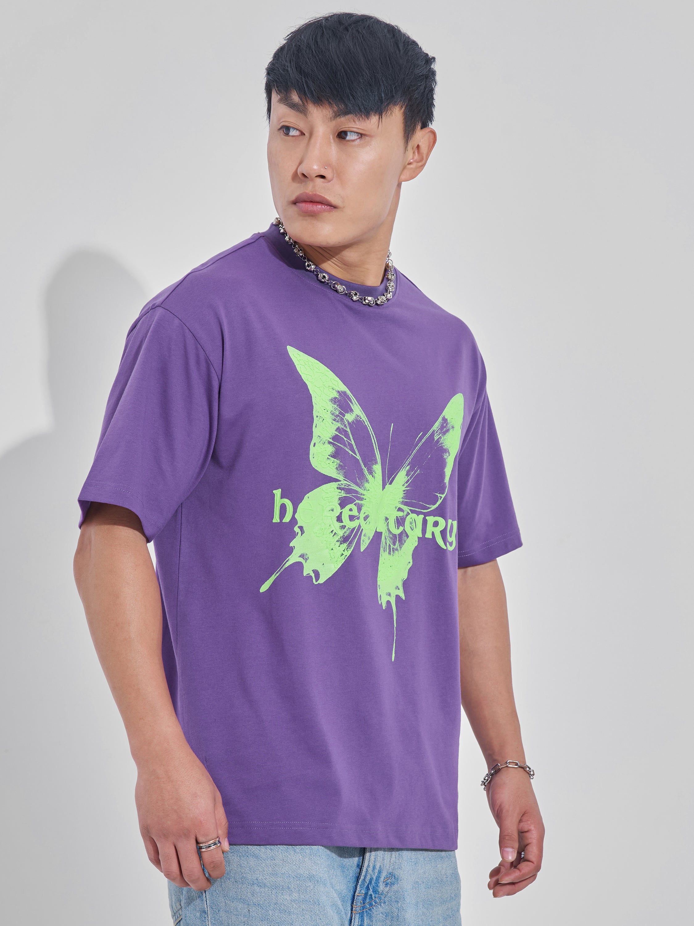 Highlander Men Purple Printed Round Neck T-Shirt - Purple - Image 6
