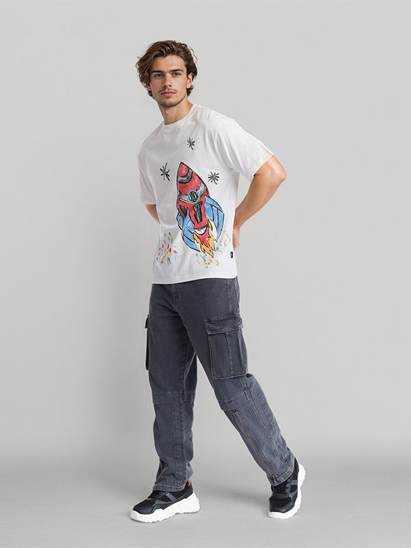 Highlander Men White Printed Round Neck T-Shirt - White - Image 2