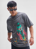 Highlander Men Grey Printed Round Neck T-Shirt - Grey - Image 1