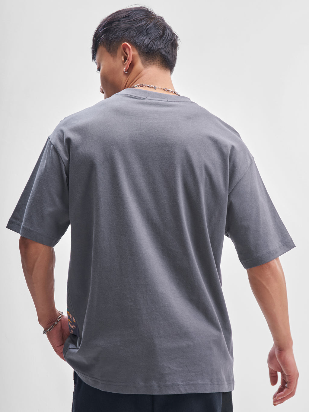 Highlander Men Grey Printed Round Neck T-Shirt - Grey - Image 3