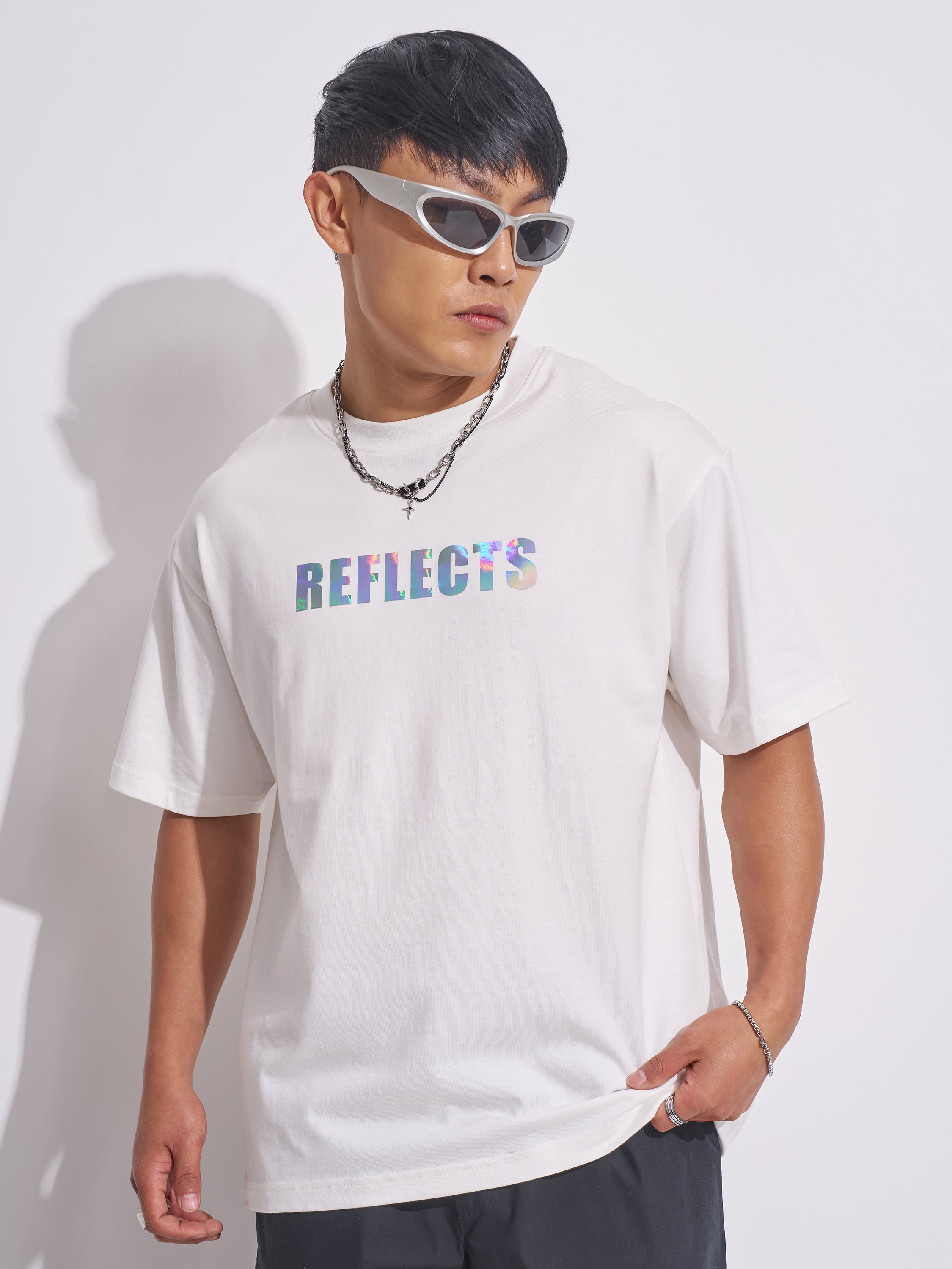 Highlander Men White Printed Round Neck T-Shirt - White - Image 3