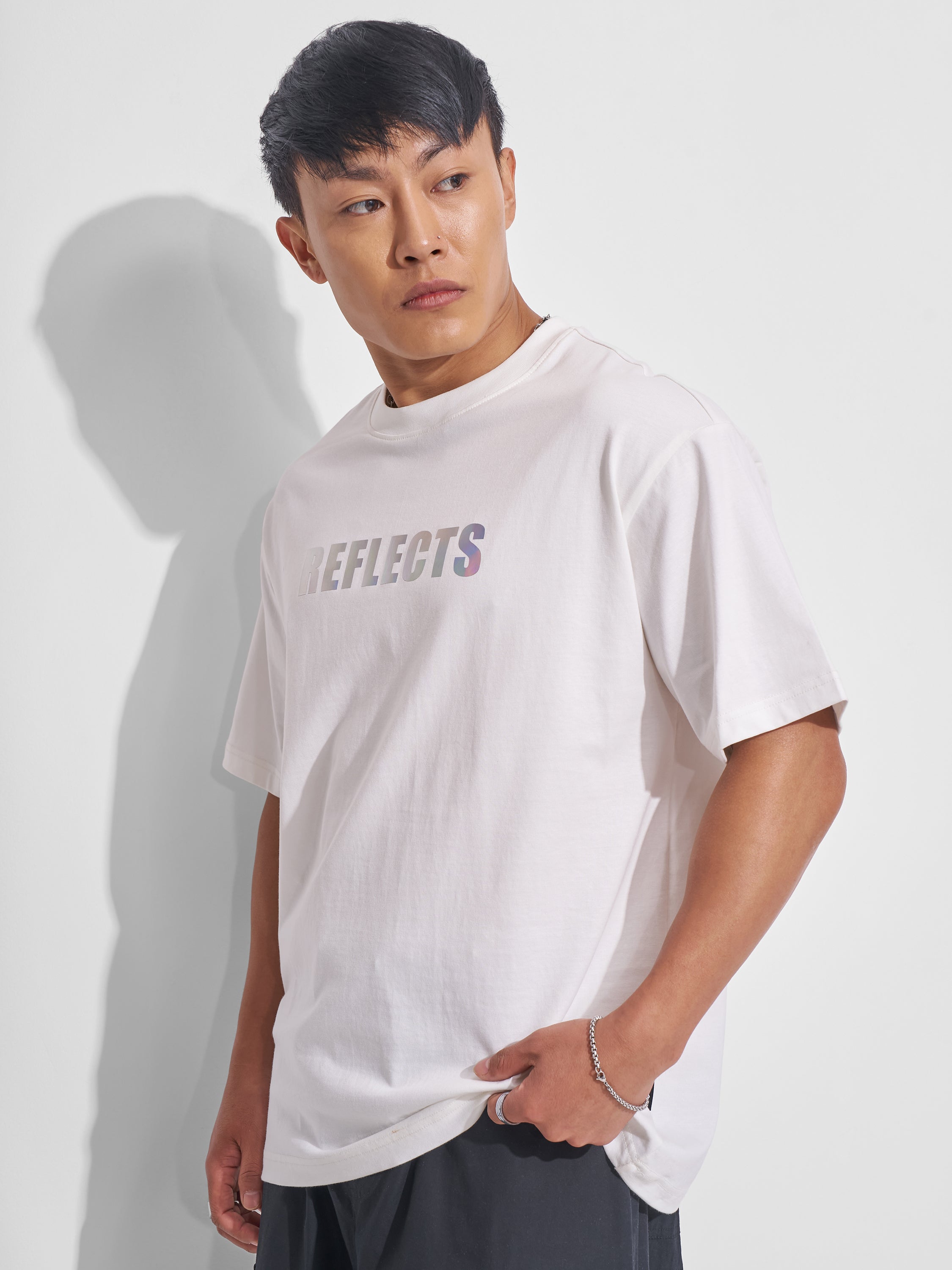 Highlander Men White Printed Round Neck T-Shirt - White - Image 4